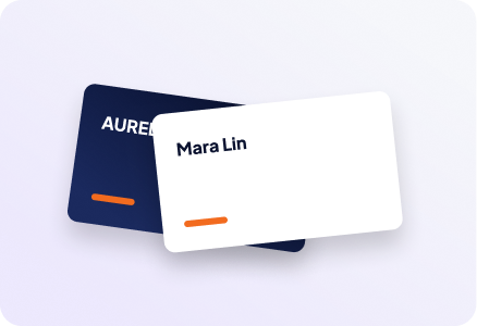 Navy and white branded business cards